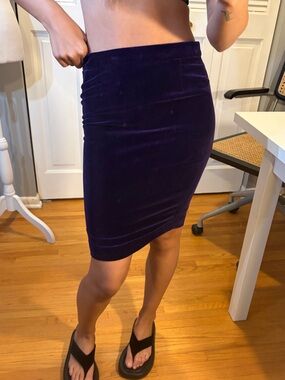 Escada Deep Purple Velvet Pencil Skirt